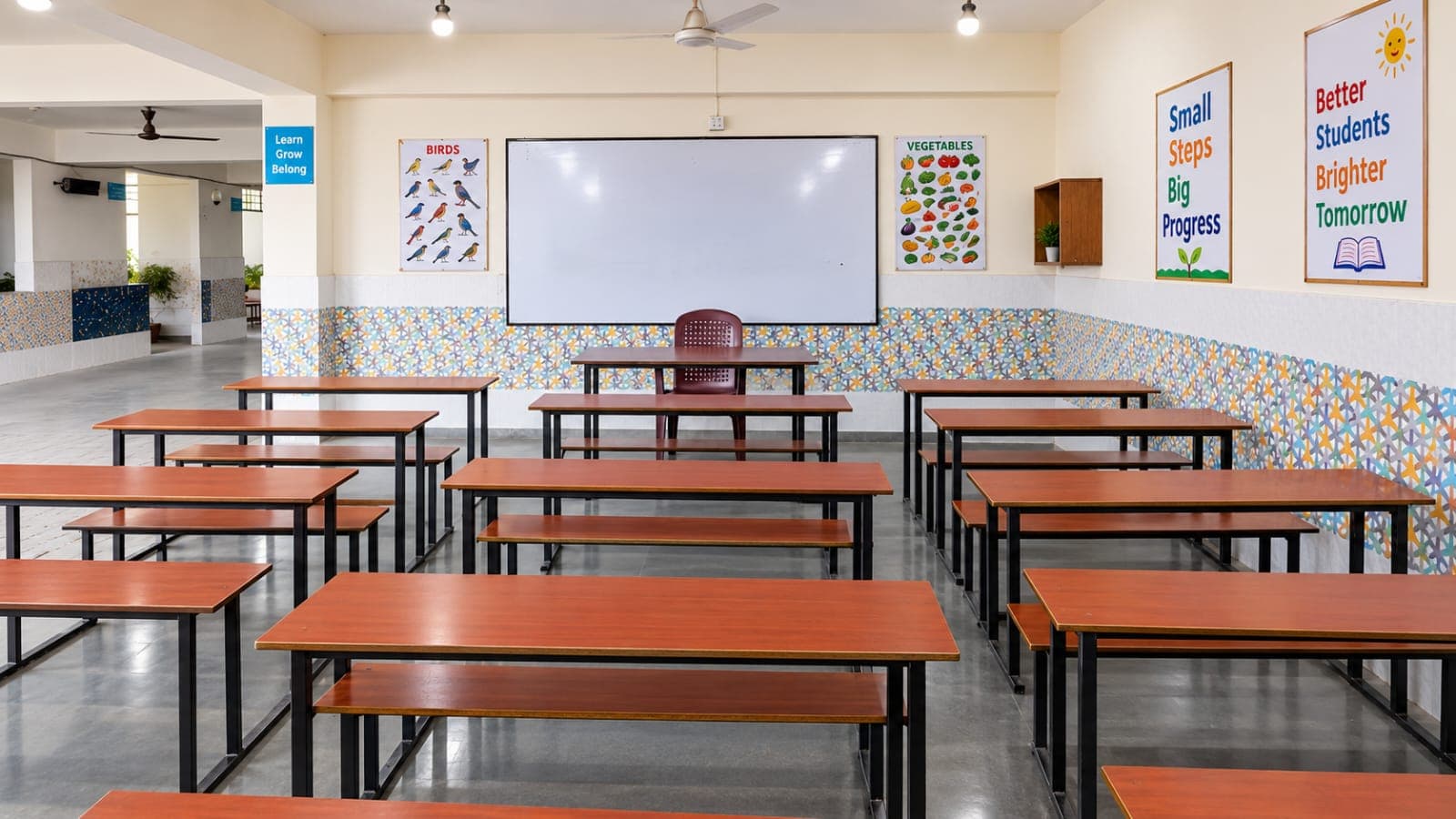 Students learning in a classroom